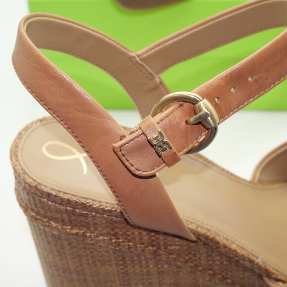 New Sam Edelman Women's 9 Trianna Platform Sandals Brown Leather Chunky Vintage - Picture 11 of 13